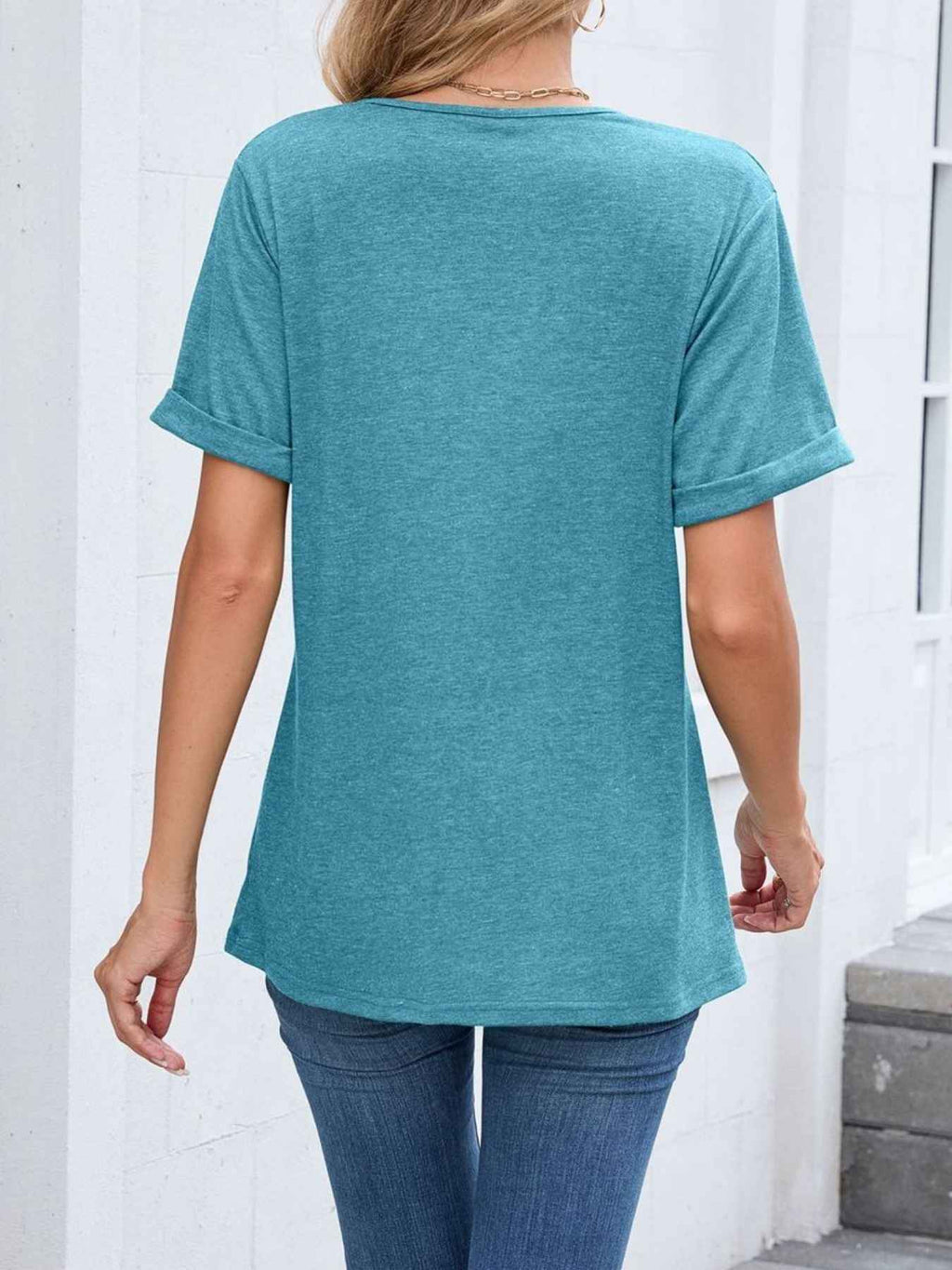 Casual V Neck Short Sleeve T Shirt