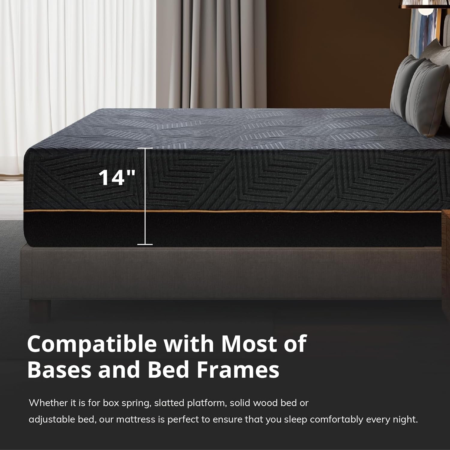 60X80X14 Memory Foam Mattress Featuring Copper Gel - Goddess Imports Marketplace