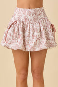 Vintage Horse Toile Print Bubble Hem Skort