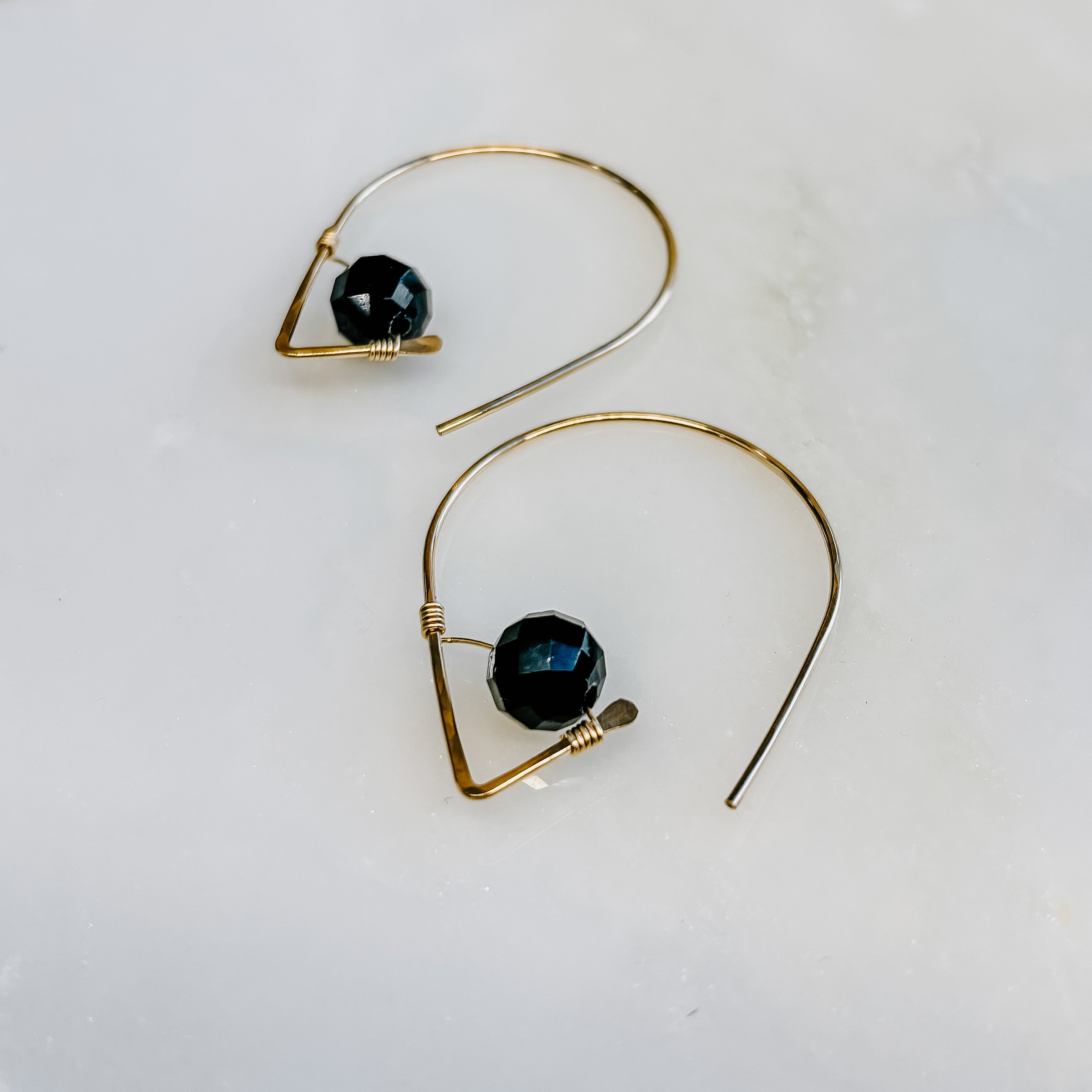 Black Tourmaline Ear Threaders