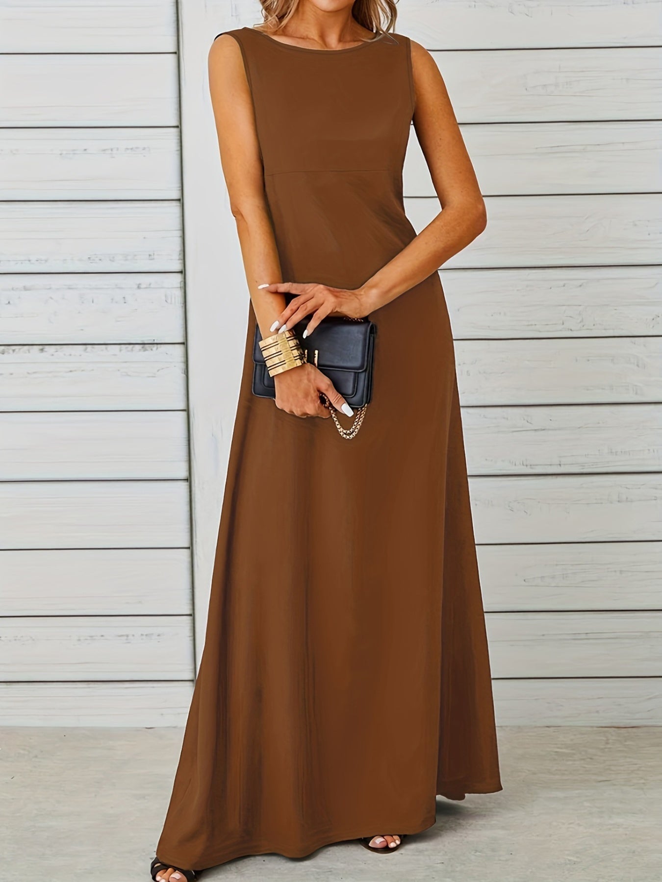 Sleeveless Flowy Maxi Dress by Shopiebay