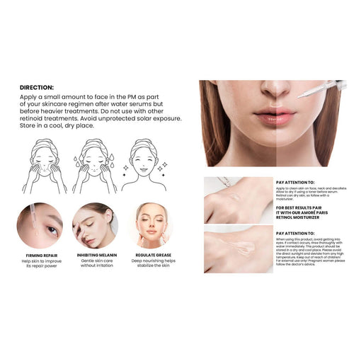 Amore Paris 2.5% Retinol Serum For Face With Hyaluronic Acid Night Facial Serum by DailySale