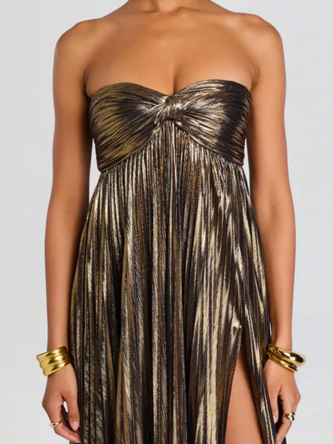 Split Sweetheart Neck Tube Maxi Dress by Shopiebay