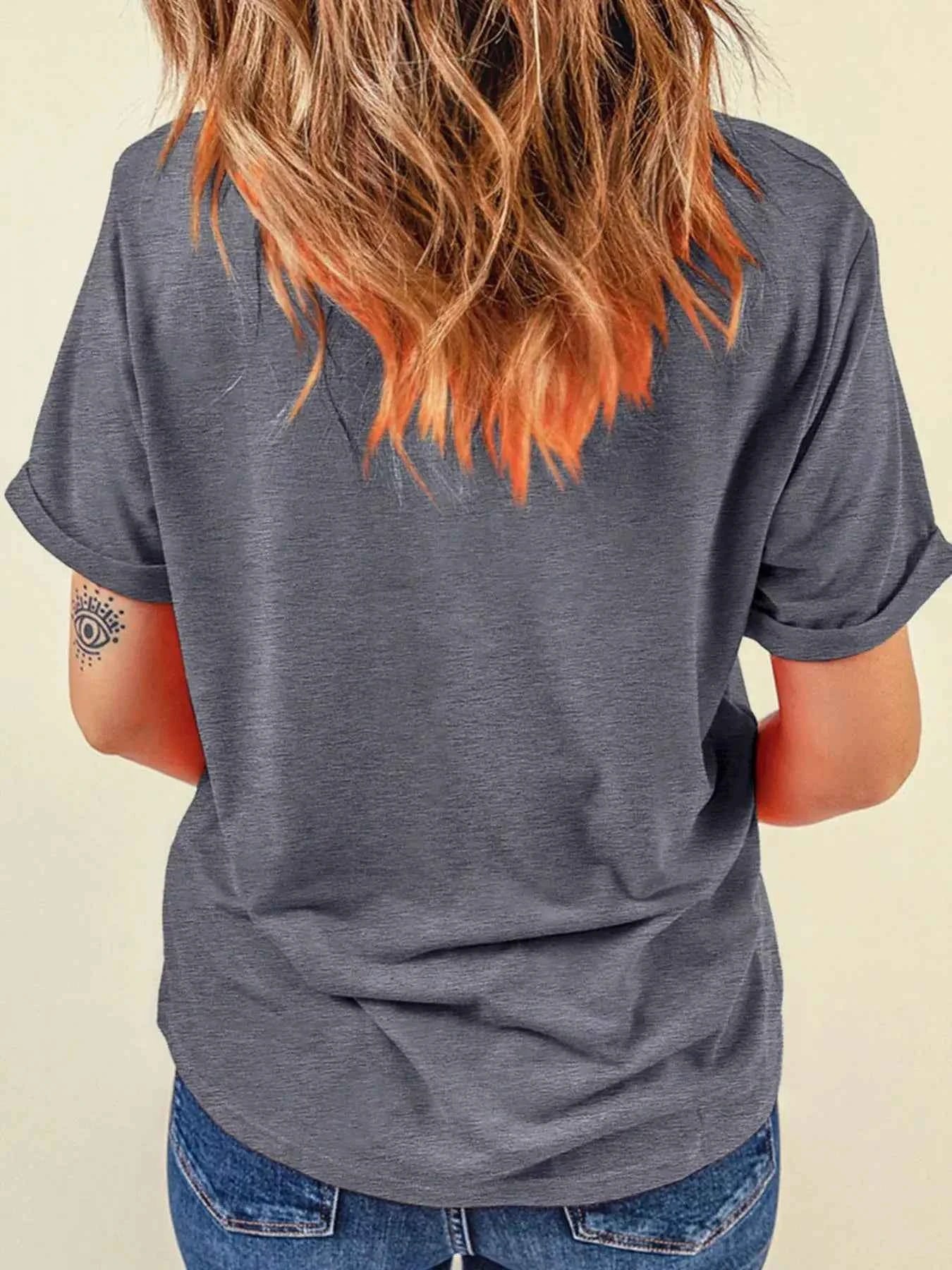 Round Neck Casual Ghost Halloween Graphic T Shirt