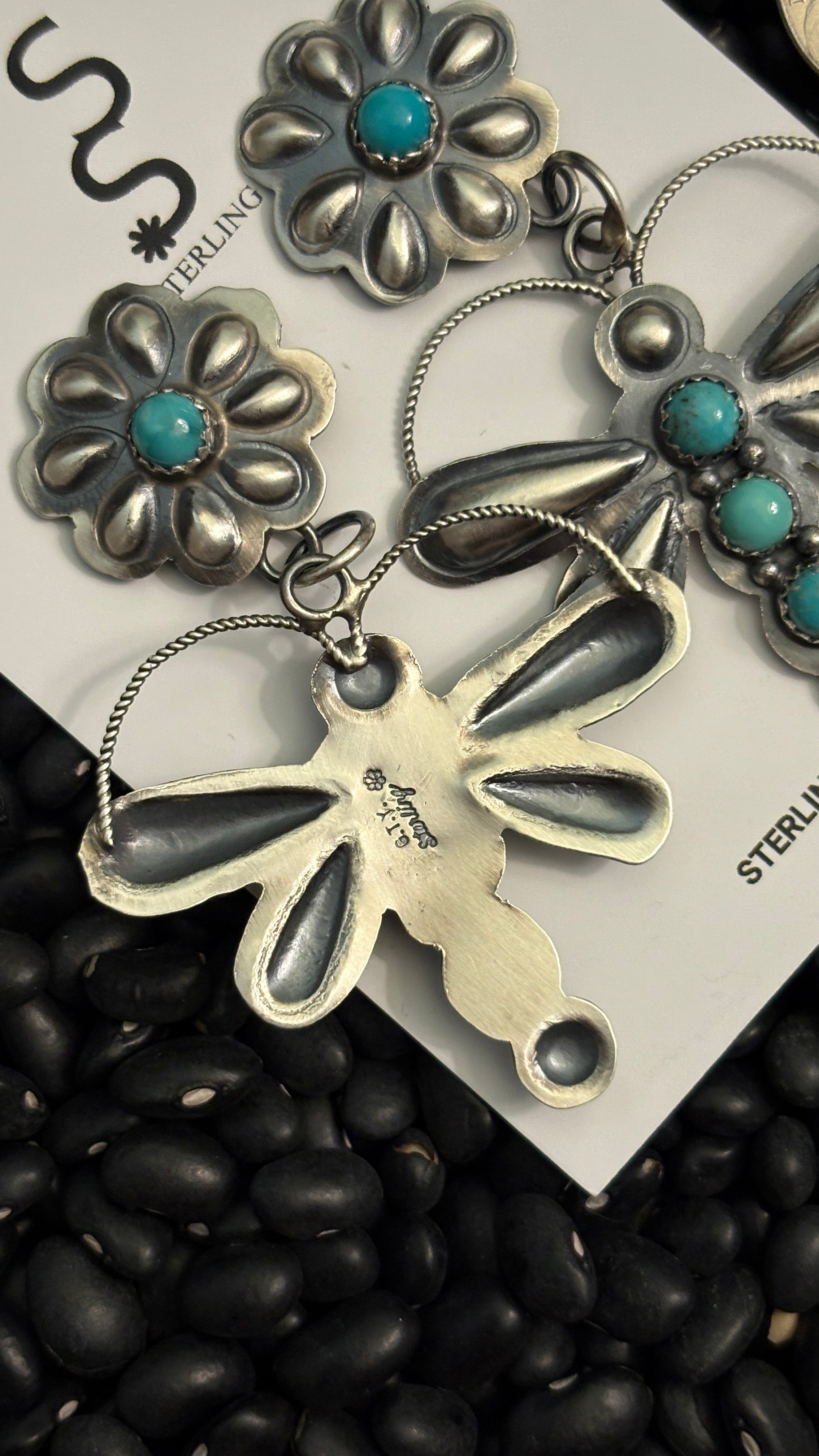 CONCHO DRAGONFLY EARRINGS BY GABRIELE YAZZIE by The Sterling Spur
