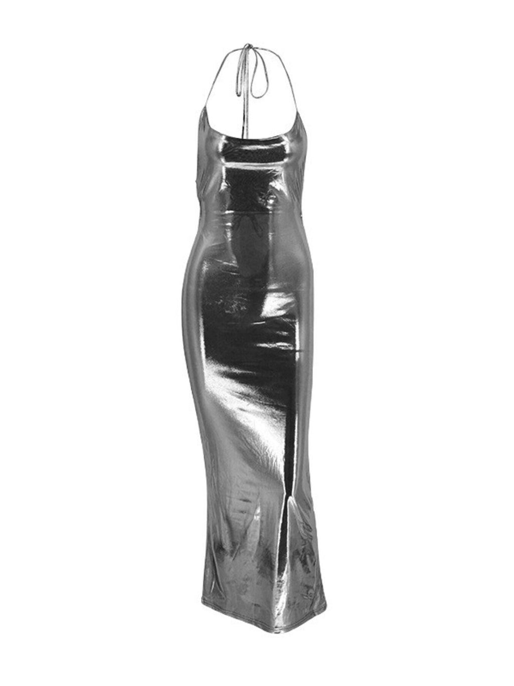 Ruched Halter Neck Maxi Dress by Shopiebay
