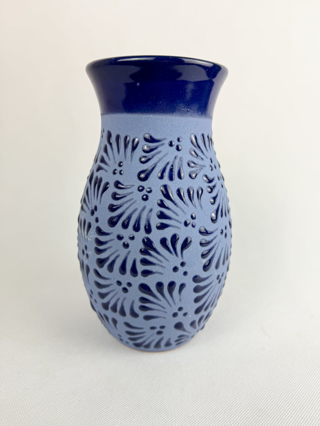 Talavera Style Flower Vase 9 Inch - Engobe Florero by TheMexHub