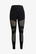 Spliced Mesh Leggings Black