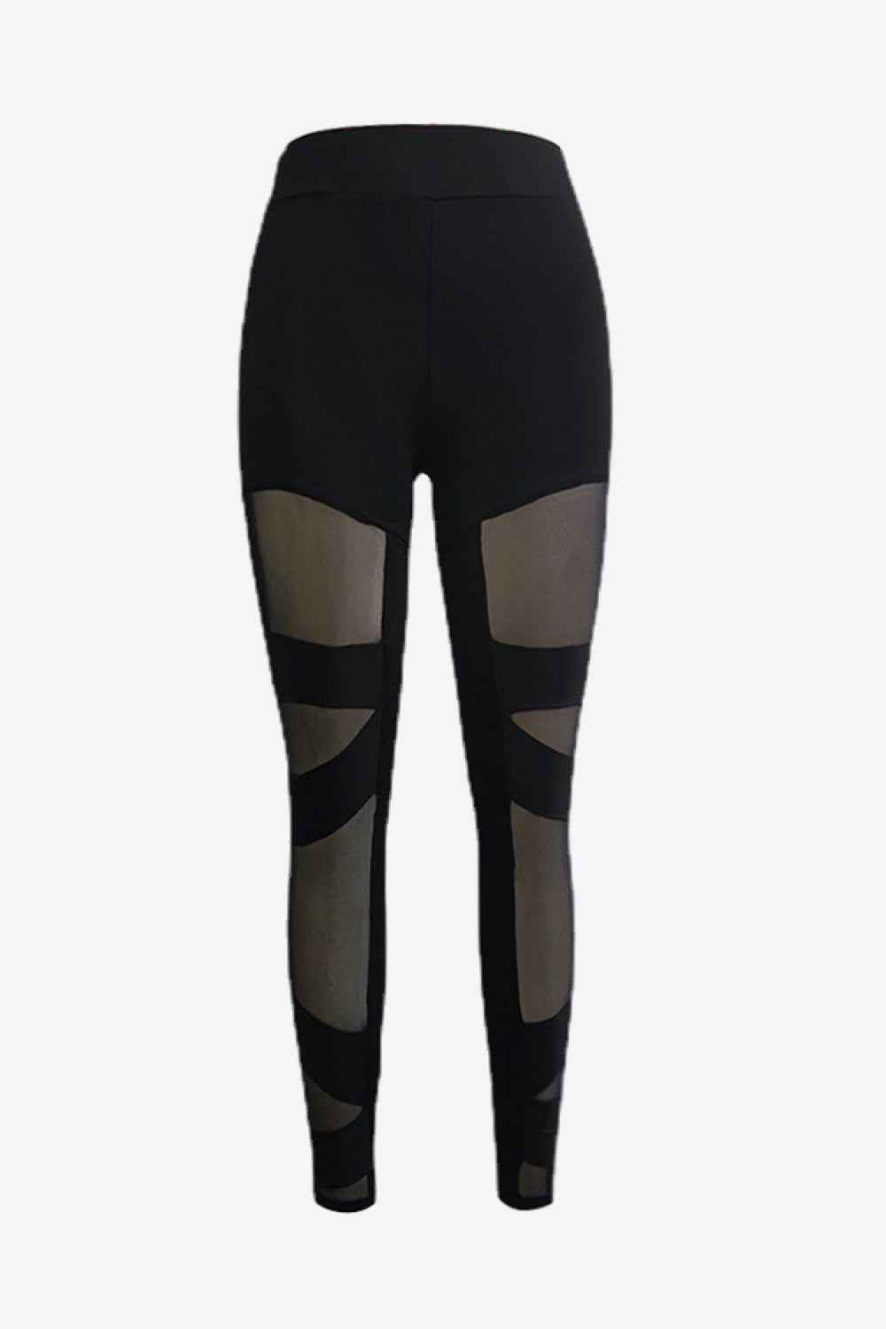 Spliced Mesh Leggings Black
