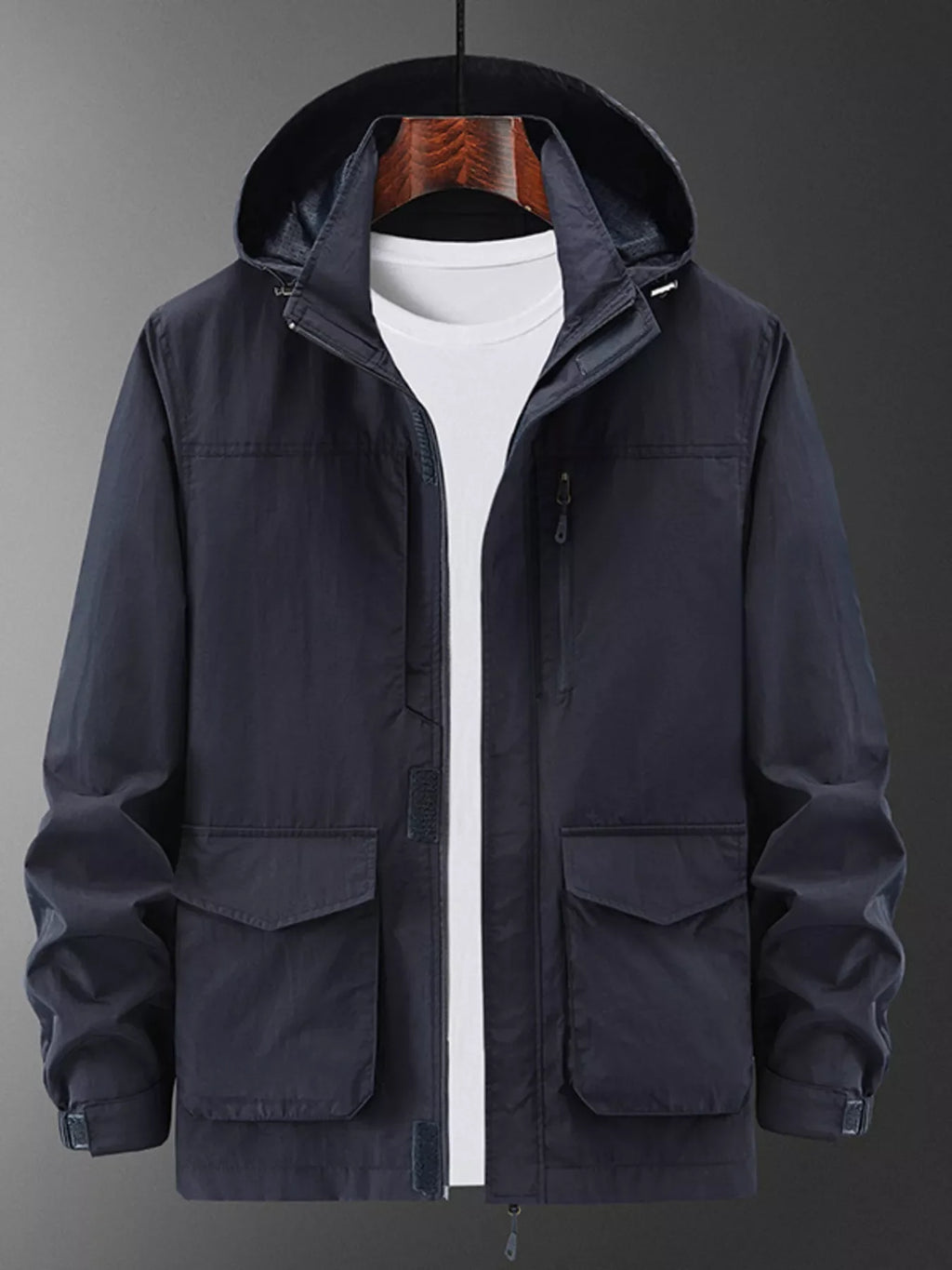 Men's Plus Size Lightweight Hooded Jacket