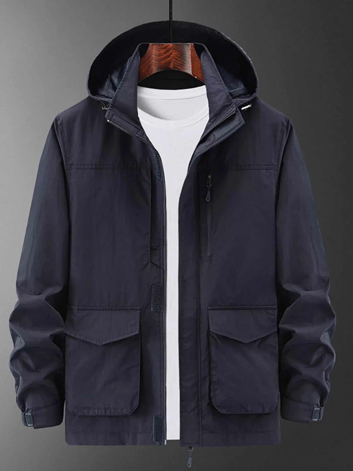 Men's Plus Size Lightweight Hooded Jacket