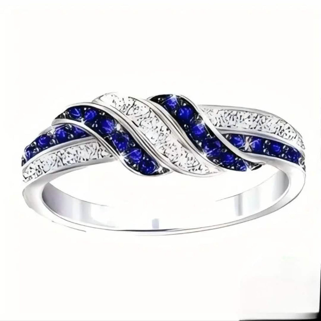 Sparkling Blue Cubic Zirconia Infinity Love Ring – 925 Sterling Silver by DailySale