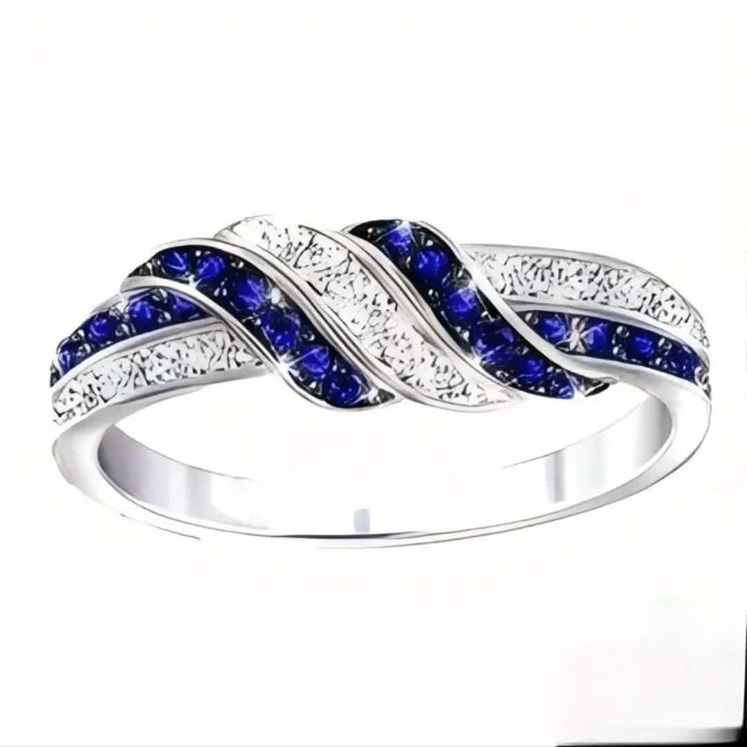 Sparkling Blue Cubic Zirconia Infinity Love Ring – 925 Sterling Silver by DailySale