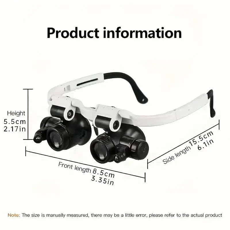 2-LED Head-Mounted Magnifier Glasses – 8x/15x/23x with Repair Light by DailySale