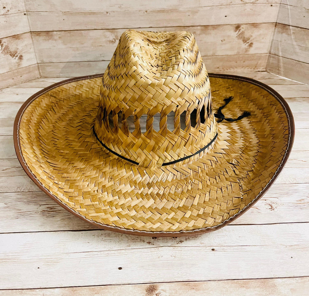 Cowboy Mexican Palm Leaf Straw Hat Sombrero Vaquero Artesanal de Palma by Chica Mexico