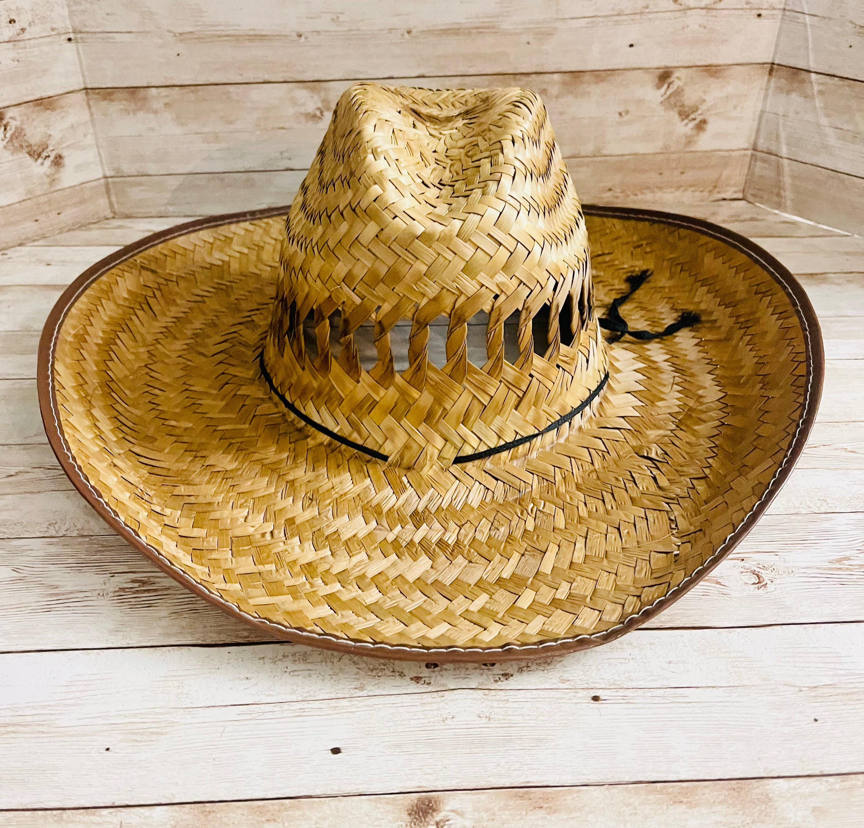Cowboy Mexican Palm Leaf Straw Hat Sombrero Vaquero Artesanal de Palma by Chica Mexico