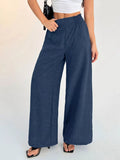 Elastic Waist Wide Leg Pants by Simply Love