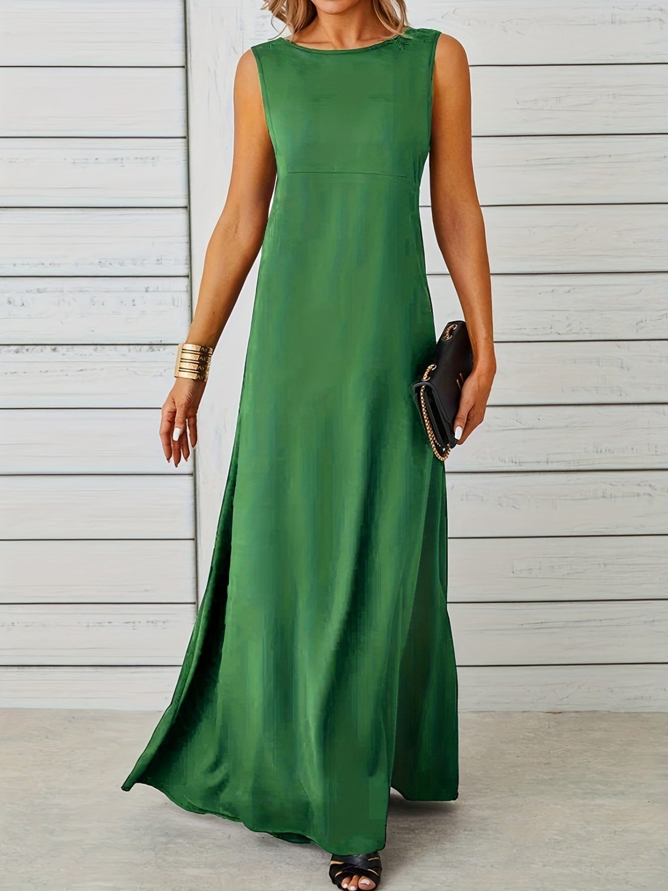 Sleeveless Flowy Maxi Dress by Shopiebay
