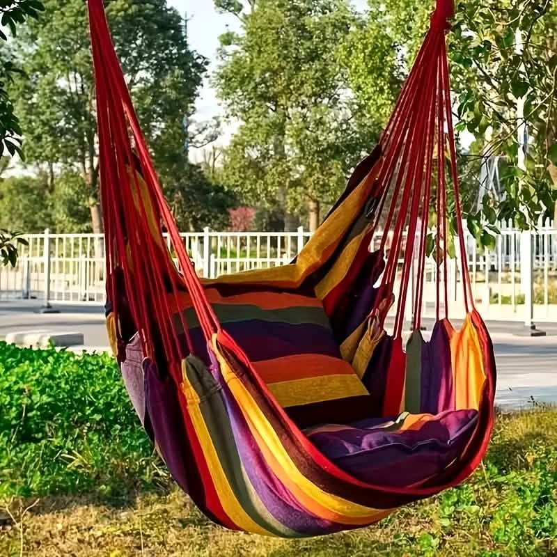 Hammock Chair Canvas – Portable Colorful Stripe Indoor Swing by DailySale