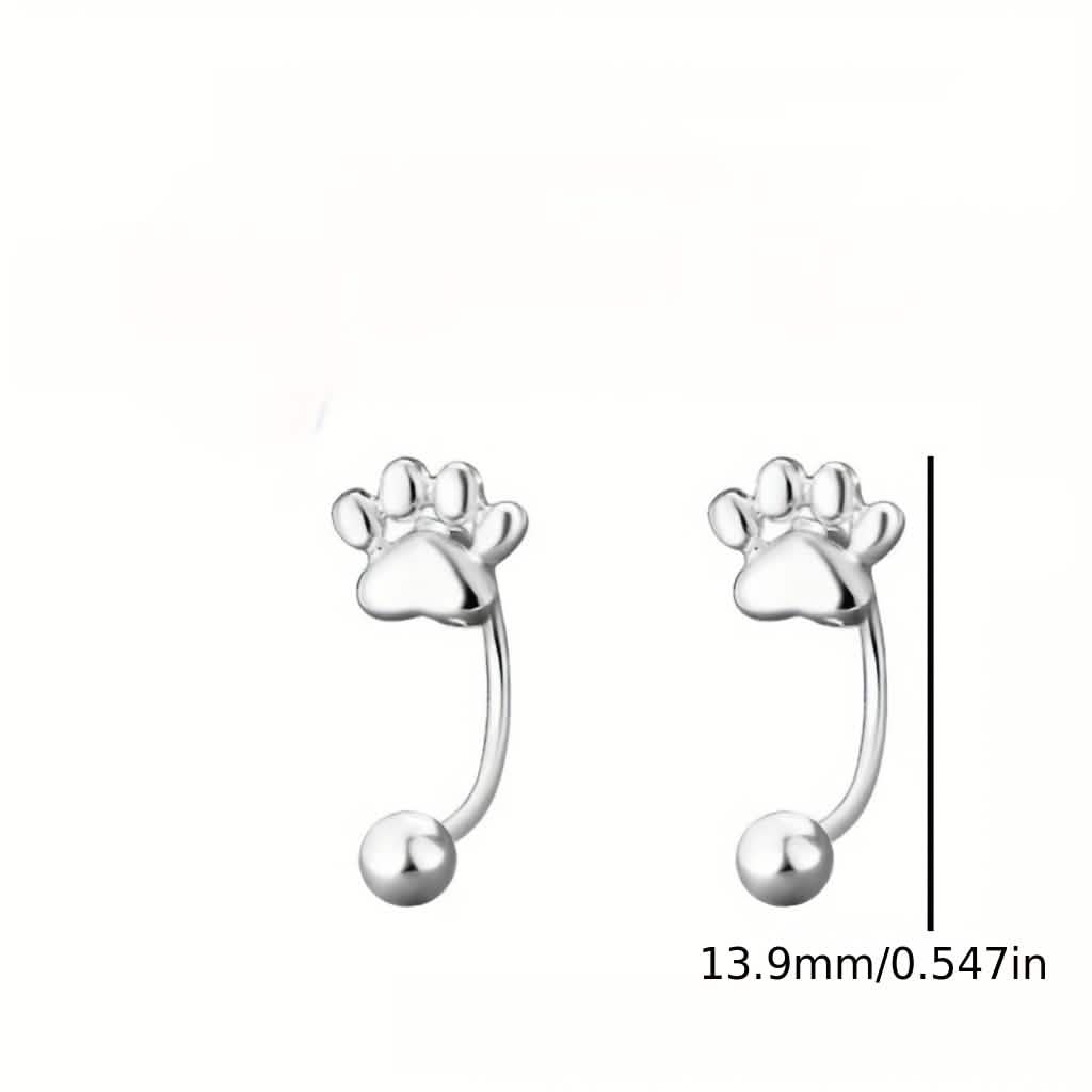 Sterling Silver Cat Paw Earrings – Screw-Back Studs, Elegant &amp; Simple by DailySale
