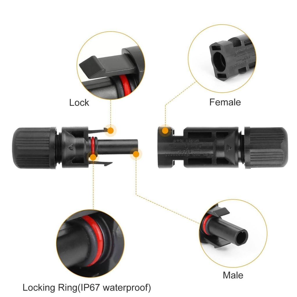 10-Pairs: Solar Panel Connectors by DailySale