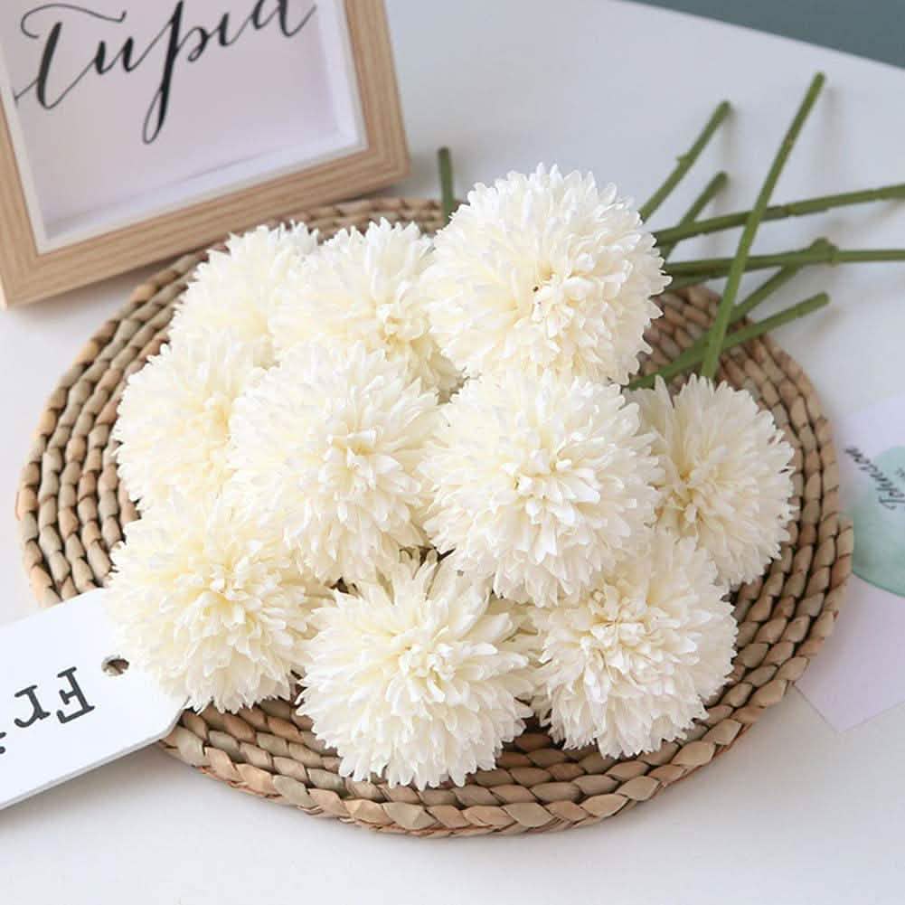 10-Piece: Artificial Flowers Chrysanthemum Ball Flowers Bouquet by DailySale