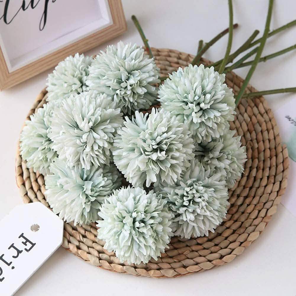 10-Piece: Artificial Flowers Chrysanthemum Ball Flowers Bouquet by DailySale