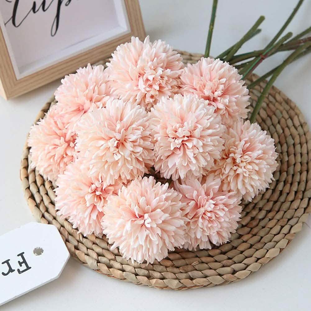 10-Piece: Artificial Flowers Chrysanthemum Ball Flowers Bouquet by DailySale