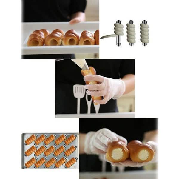 10-Piece: Non-Stick Buttercream Corner Danish Pastry Molds by DailySale