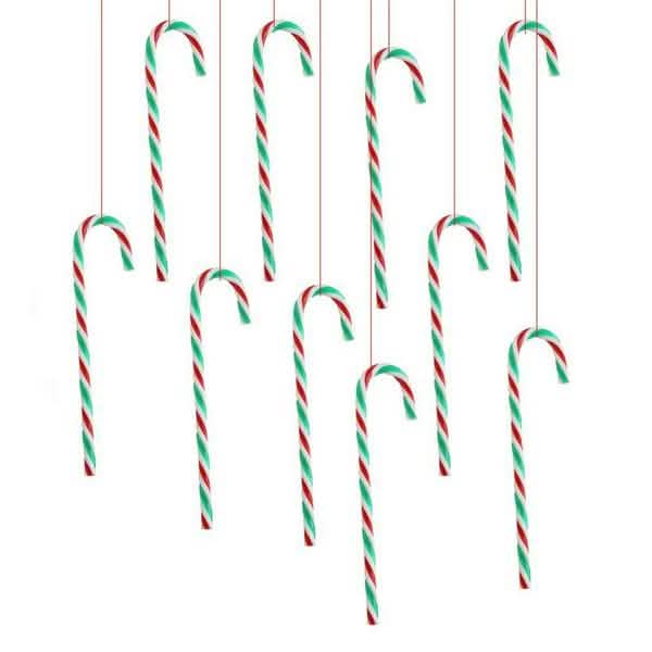 10-Piece: Plastic Candy Cane Ornaments by DailySale