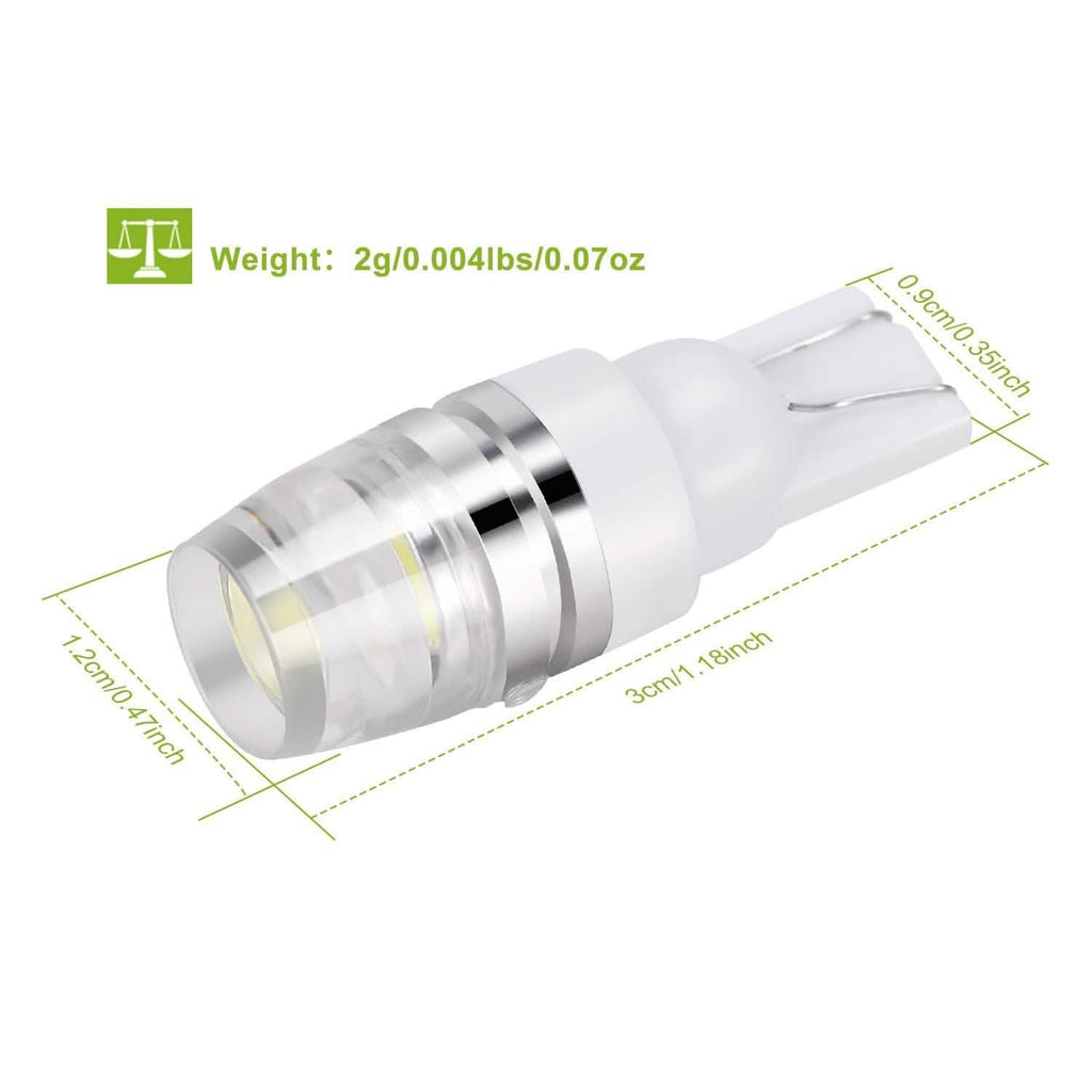 10-Piece: Xenon White Wedge Base LED Bulbs by DailySale
