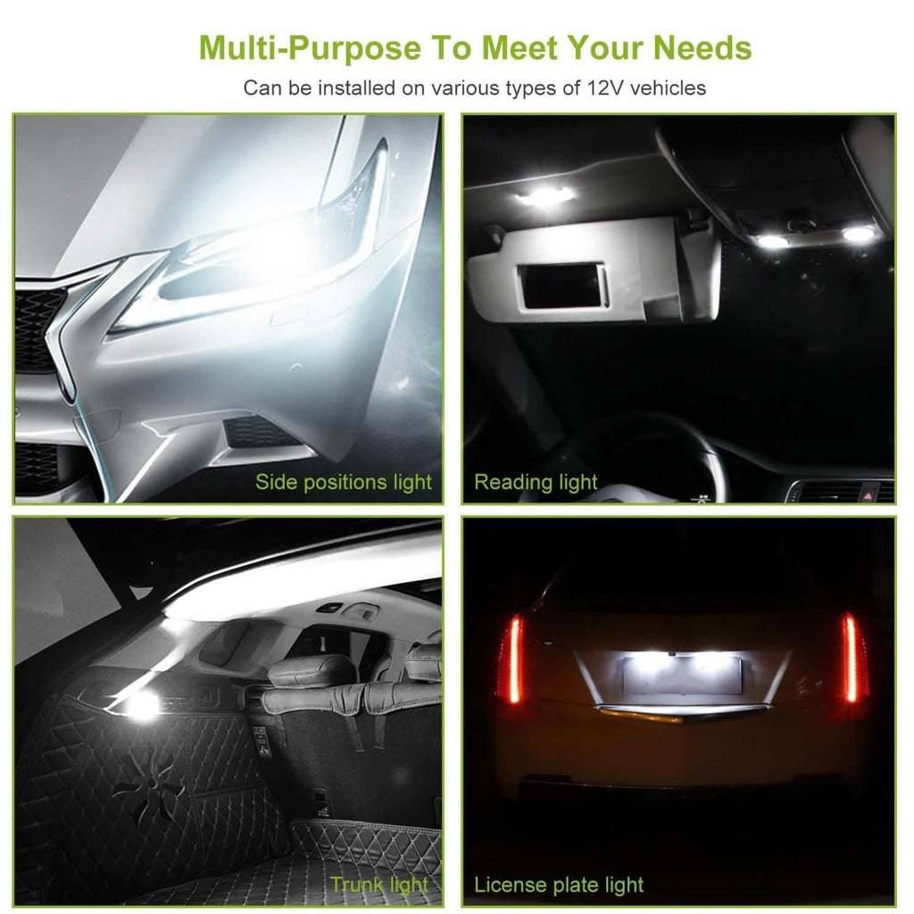 10-Piece: Xenon White Wedge Base LED Bulbs by DailySale