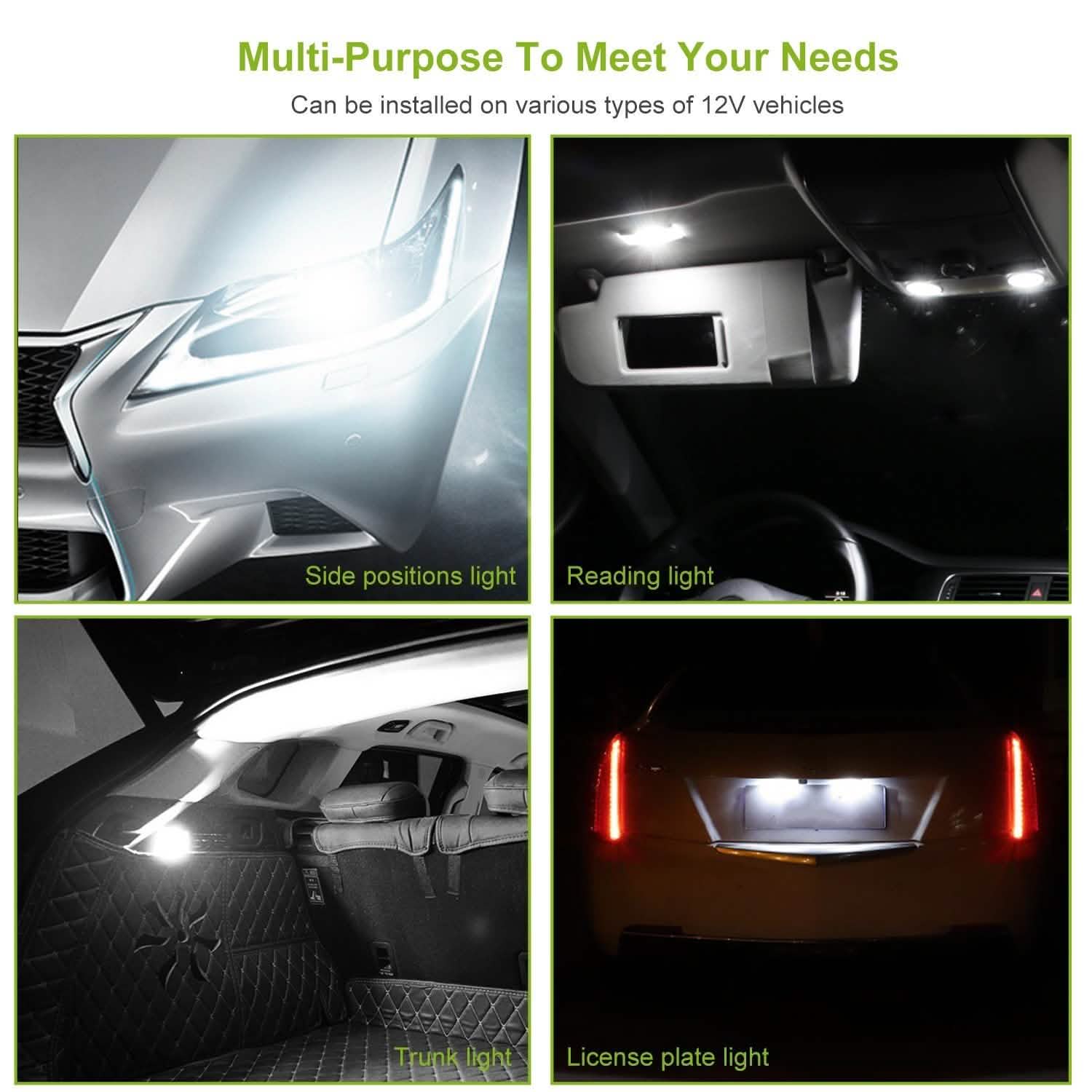 10-Piece: Xenon White Wedge Base LED Bulbs by DailySale