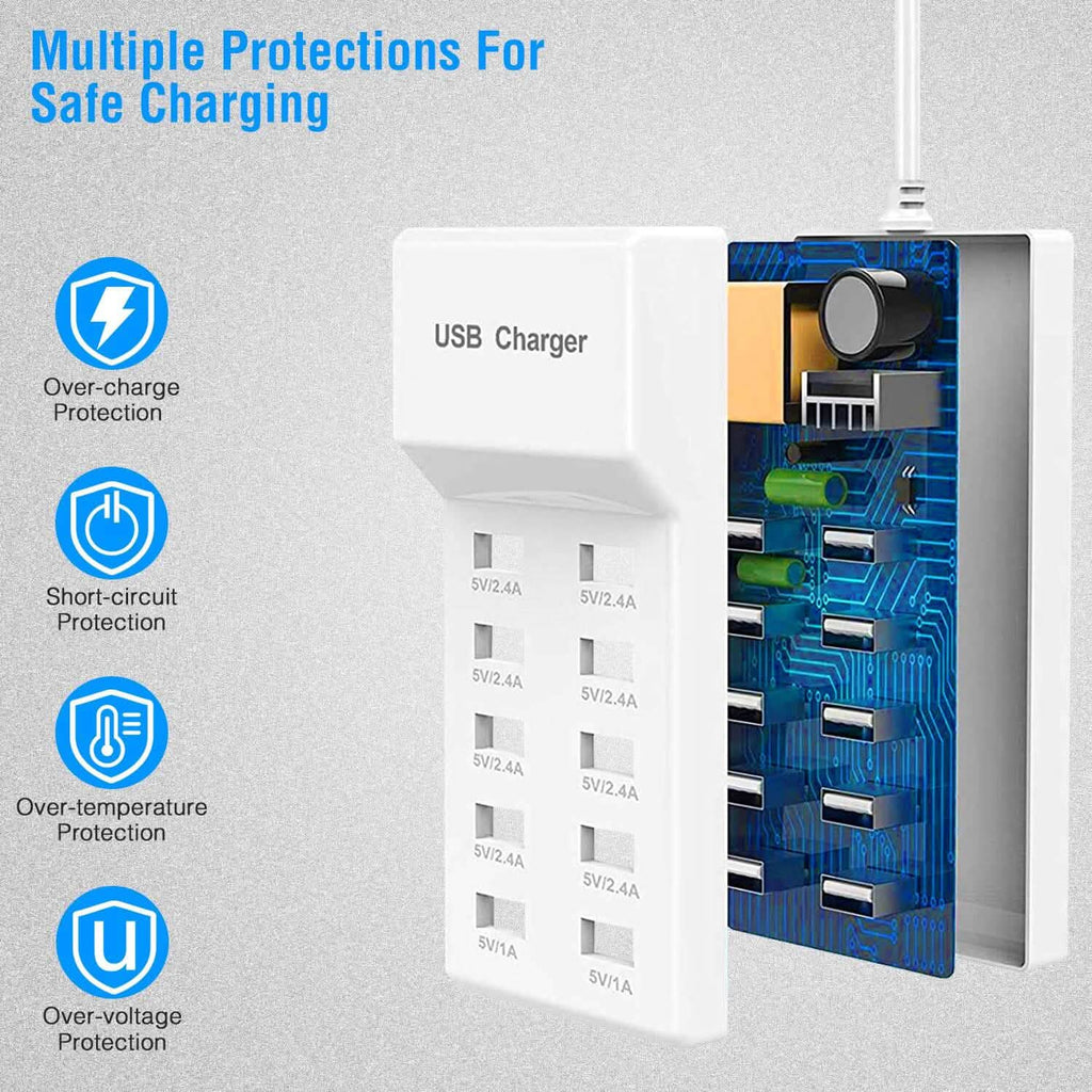 10-Ports 50W USB Wall Fast Charging Power Adapter by DailySale