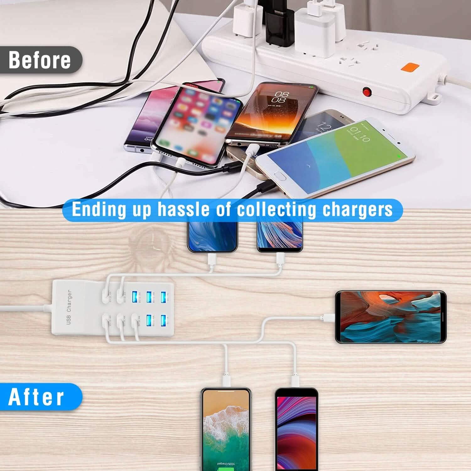 10-Ports 50W USB Wall Fast Charging Power Adapter by DailySale