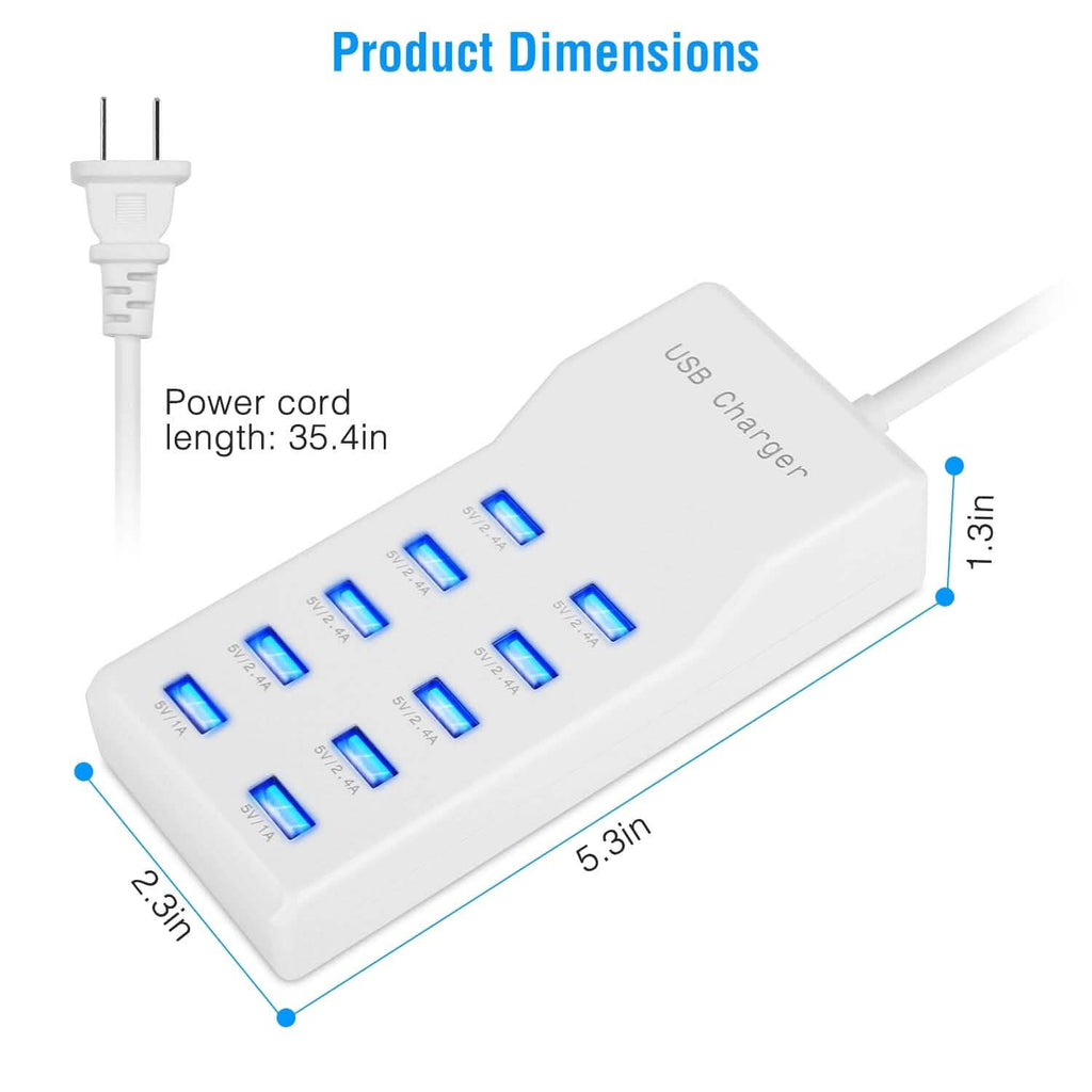 10-Ports 50W USB Wall Fast Charging Power Adapter by DailySale
