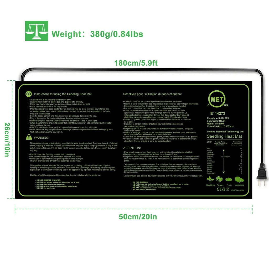 10" x 20" Seedling Heat Mat for Seed Germination by DailySale