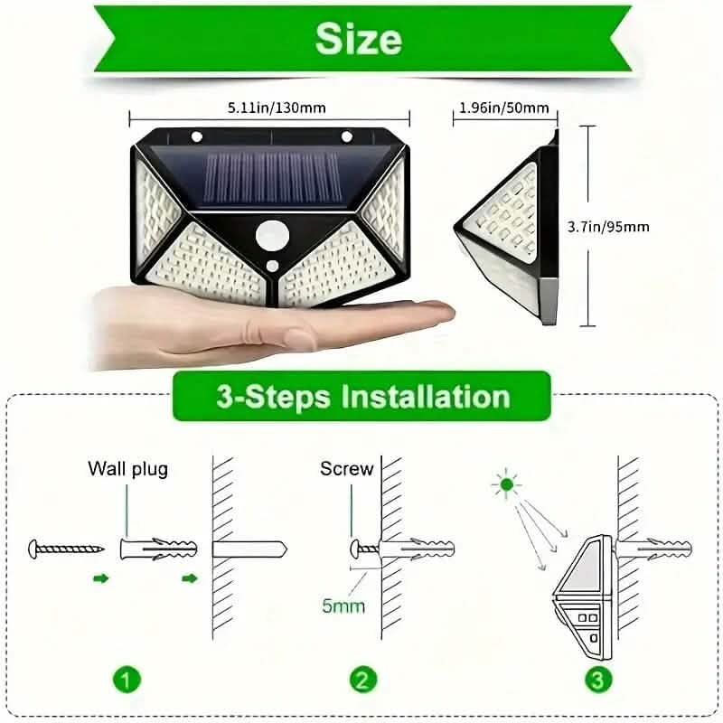 100-LED Solar Rechargeable Outdoor Light by DailySale