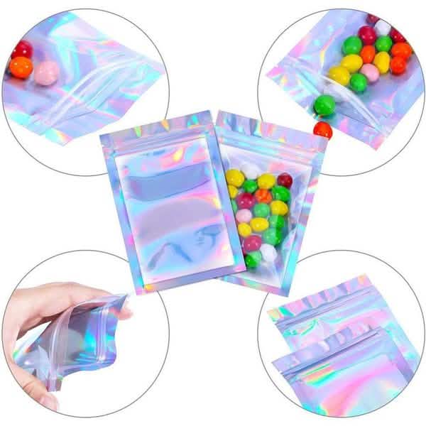 100-Pack: Resealable Holographic Foil Bags by DailySale