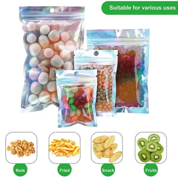 100-Pack: Resealable Holographic Foil Bags by DailySale