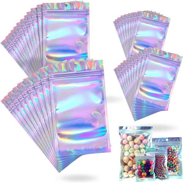 100-Pack: Resealable Holographic Foil Bags by DailySale
