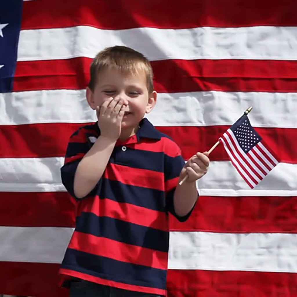 100-Pack: USA 4x6 in Wooden Stick Flag by DailySale