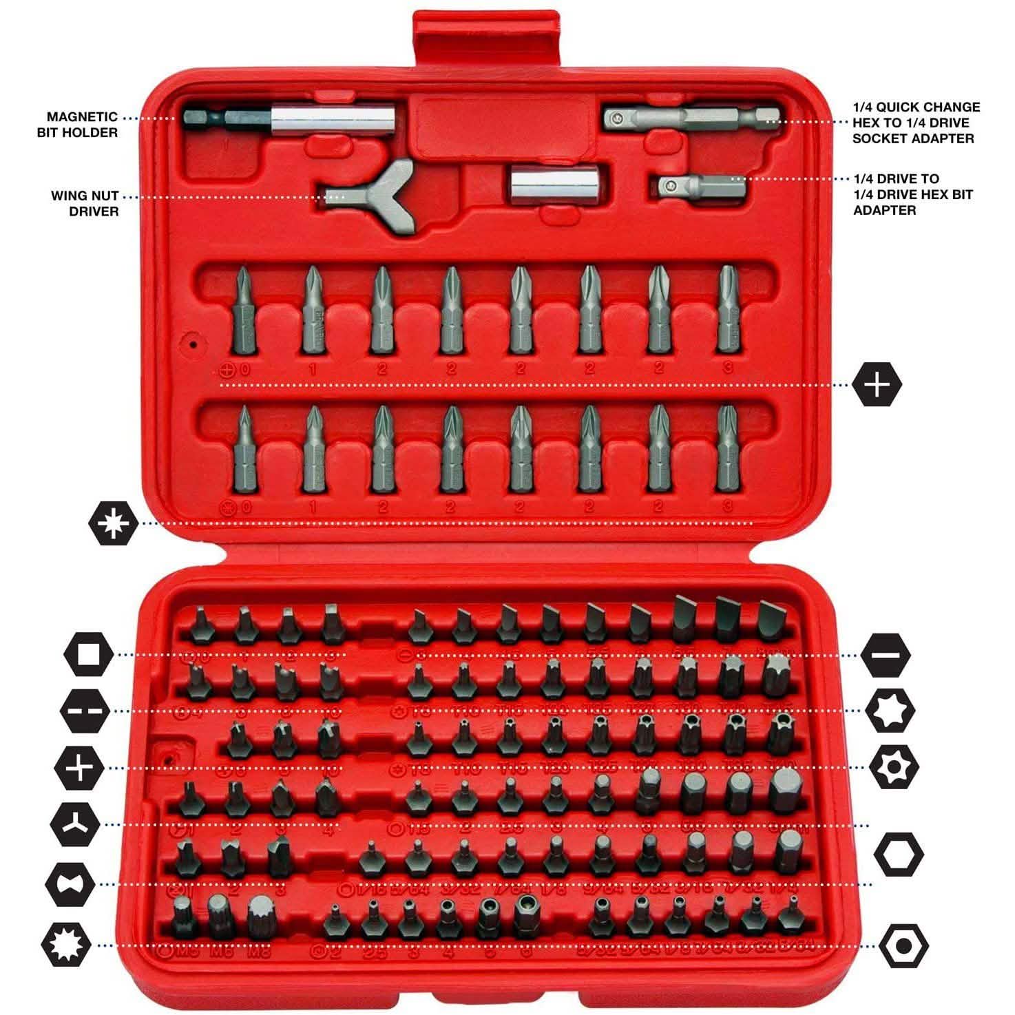 100-Piece: Neiko 10048A Premium Security Bit Set by DailySale
