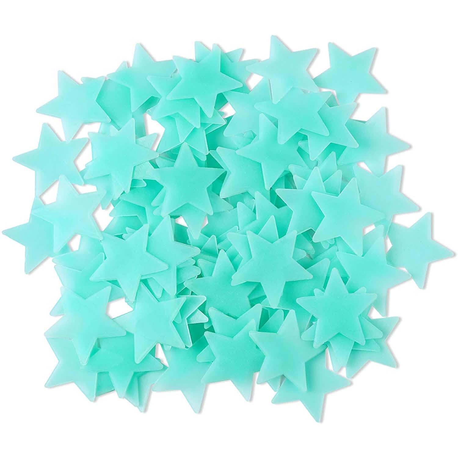 100-Pieces: Colorful Luminous Stars Plastic Wall Sticker by DailySale