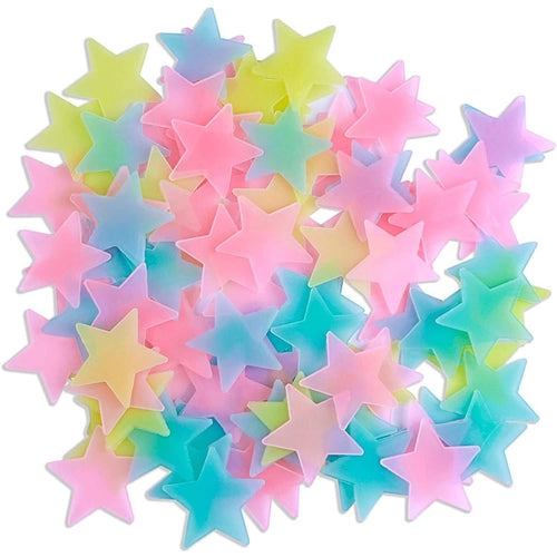 100-Pieces: Colorful Luminous Stars Plastic Wall Sticker by DailySale