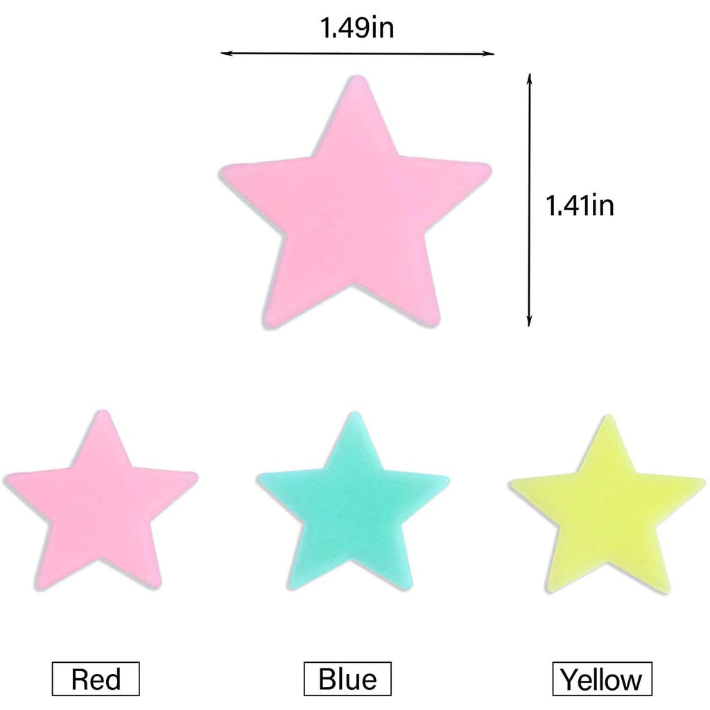 100-Pieces: Colorful Luminous Stars Plastic Wall Sticker by DailySale