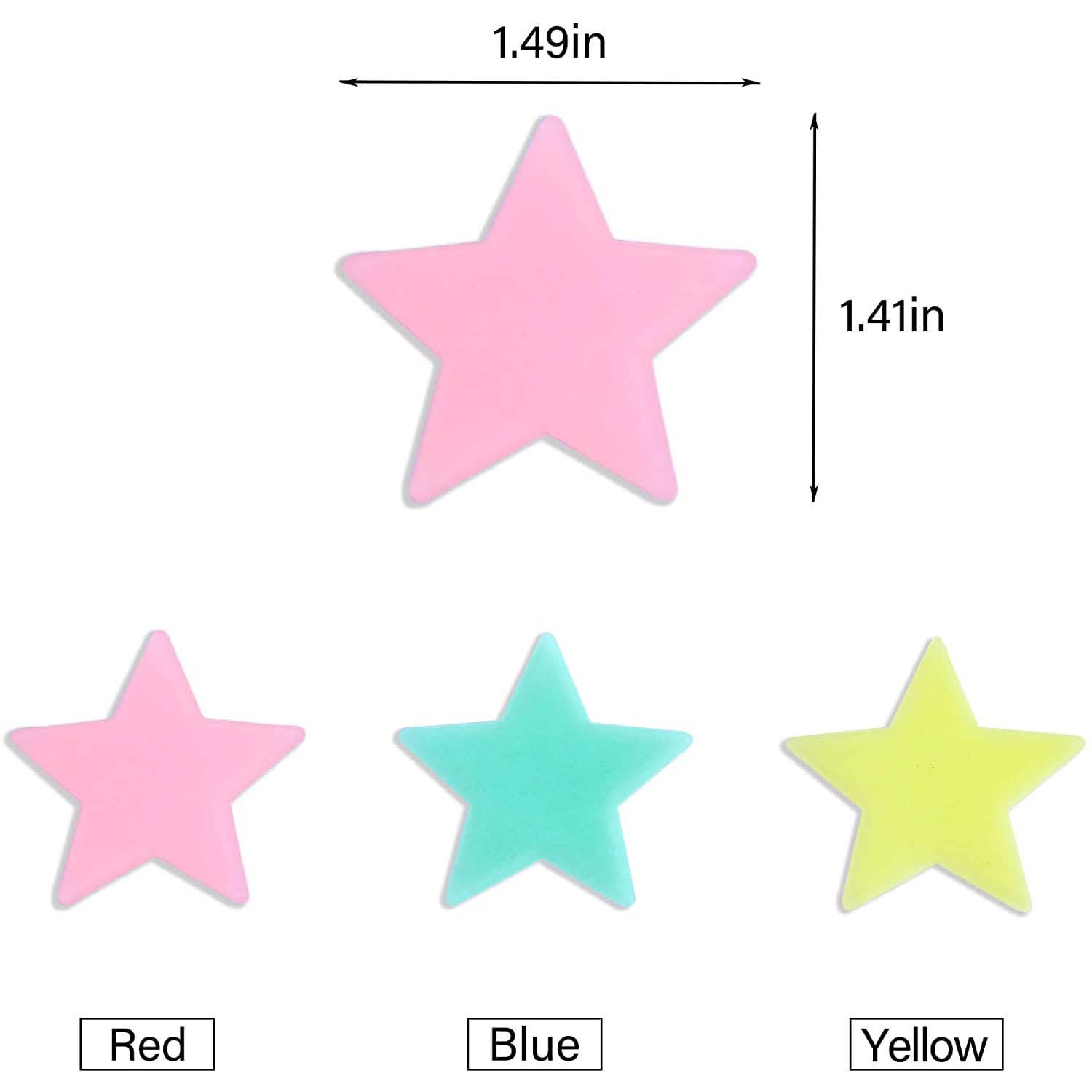 100-Pieces: Colorful Luminous Stars Plastic Wall Sticker by DailySale