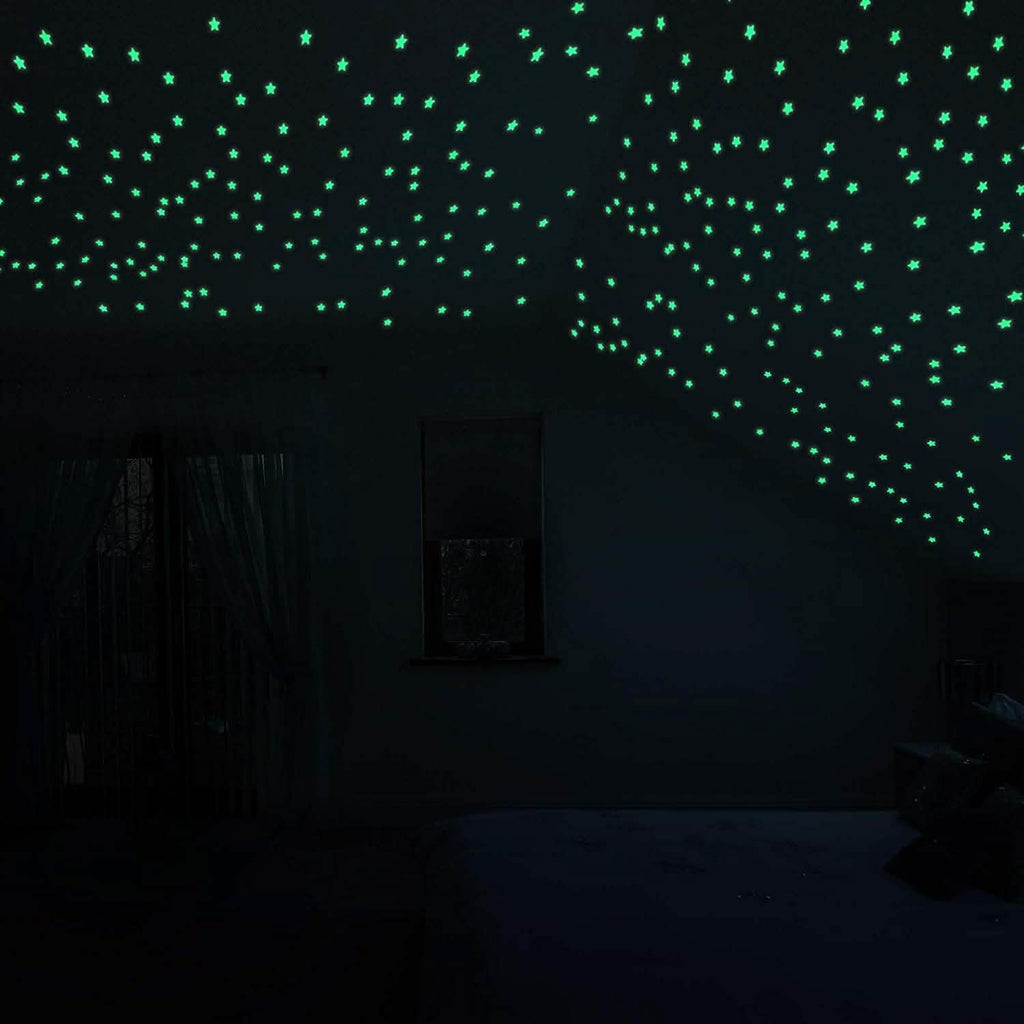 100-Pieces: Colorful Luminous Stars Plastic Wall Sticker by DailySale