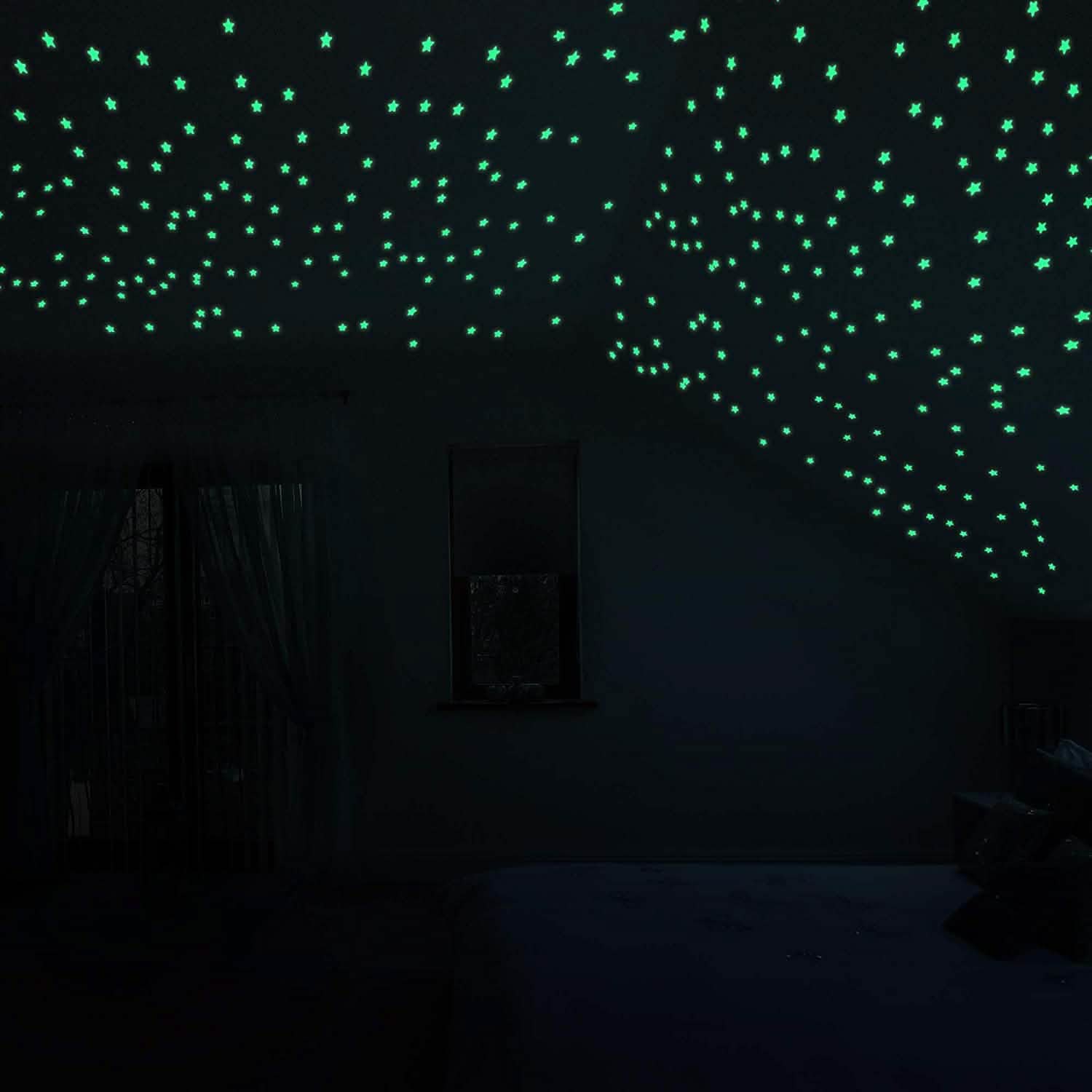 100-Pieces: Colorful Luminous Stars Plastic Wall Sticker by DailySale