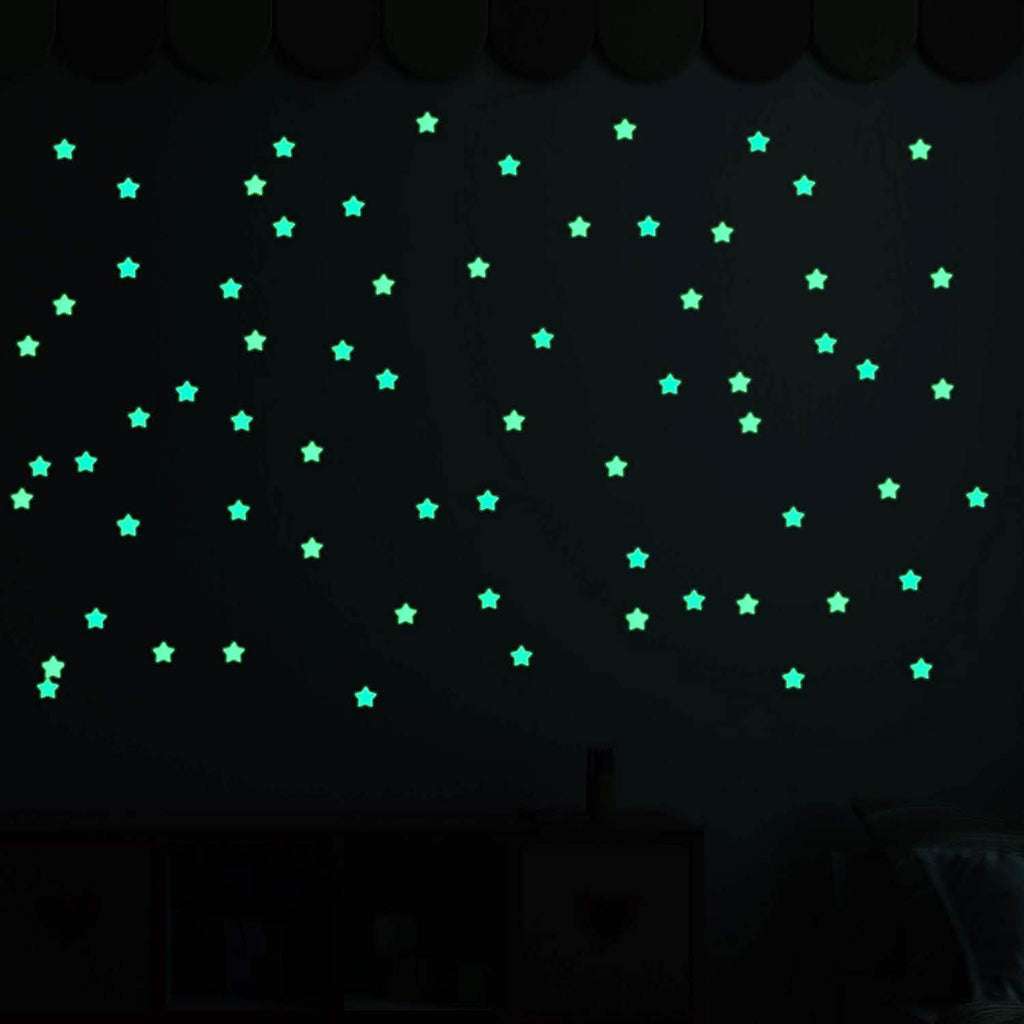 100-Pieces: Colorful Luminous Stars Plastic Wall Sticker by DailySale